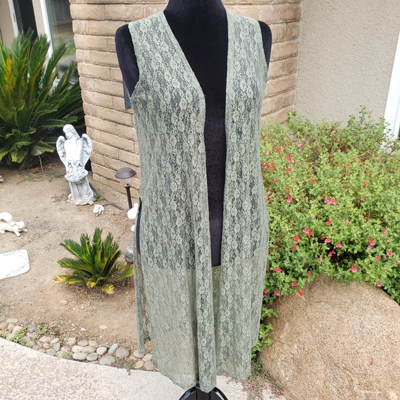 LulaRoe Joy Lace Stretch Olive Green - Picture 6 of 10